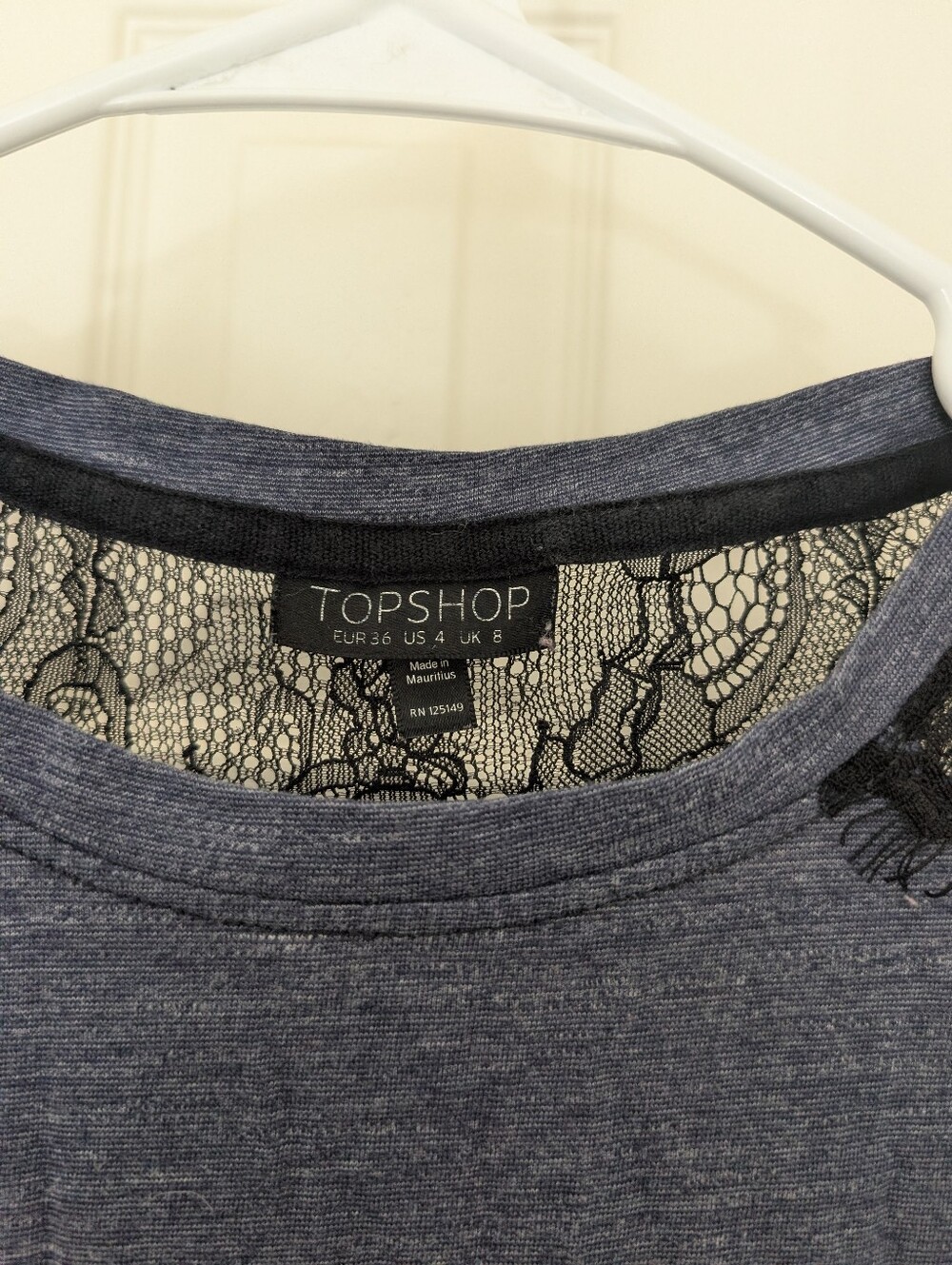 Topshop Lace Yoke Fit and Flare Mini Dress Size 4 - Picture 3 of 4